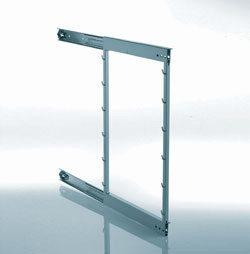 Pull-Out Frame Full Extension, steel, silver, 607, left hand with softstop